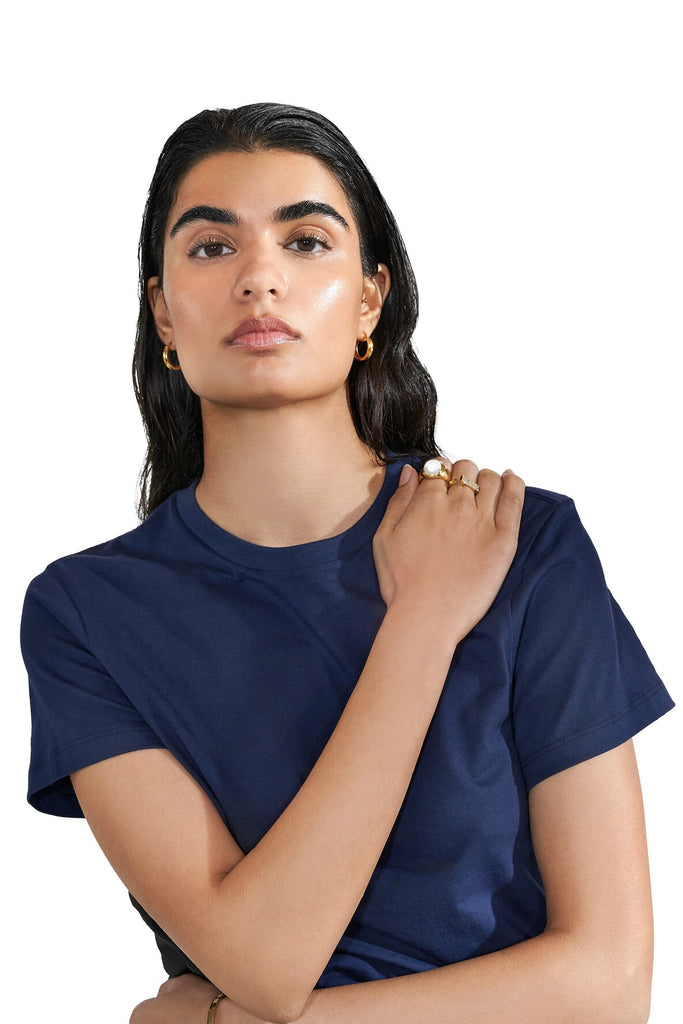 Crew Neck Tee - Navy