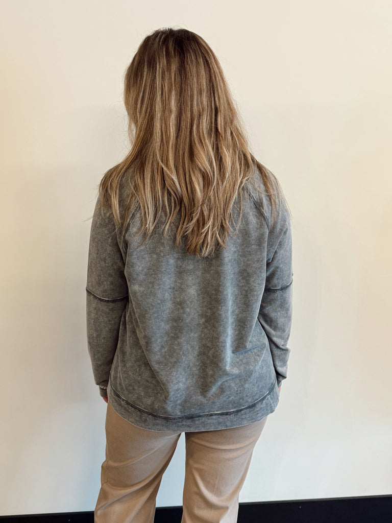 French Terry V-Neck Top