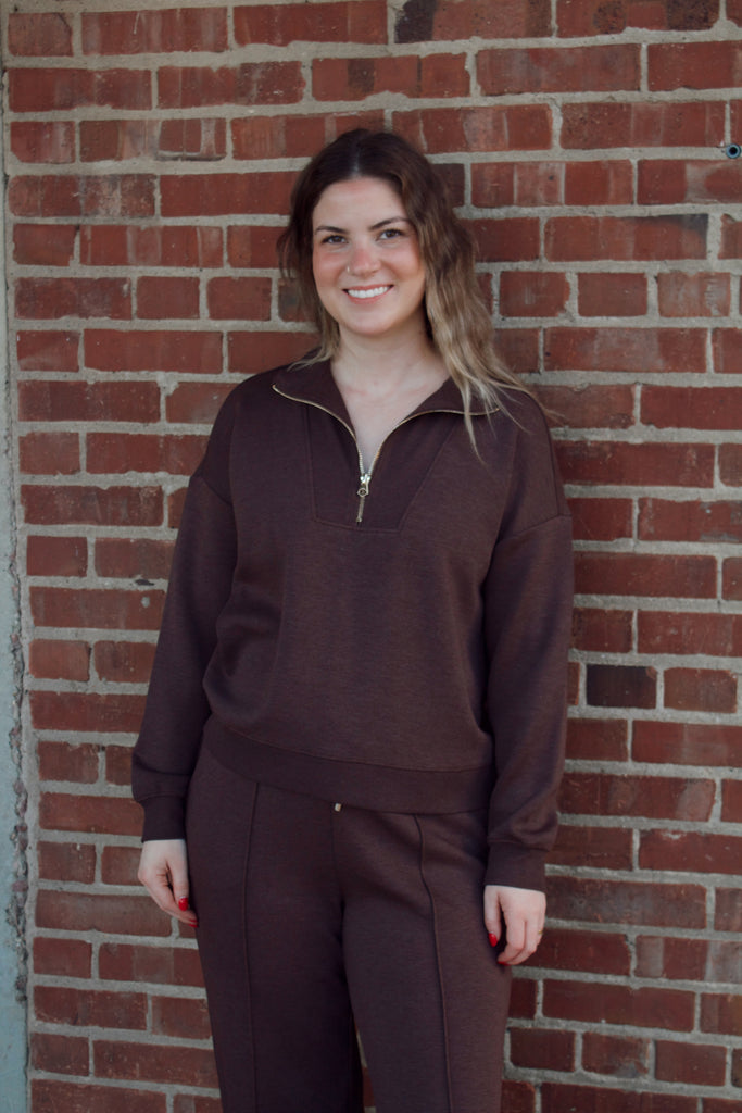 Half-Zip Sweatshirt Espresso | Threads