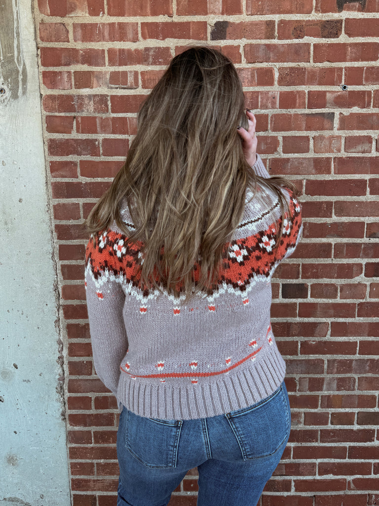 Mock Neck Tangerine Sweater