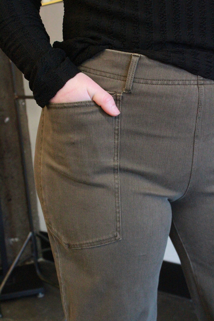 Penelope Curved Cuffed Denim Antique